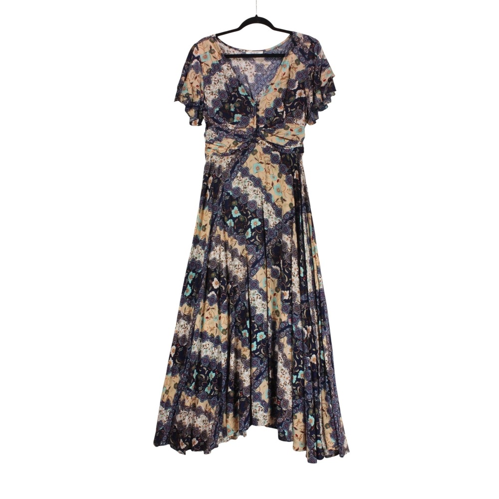 Abel the Label GHANDI Floral Print Maxi Dress Small Bohemian Romantic Flowy